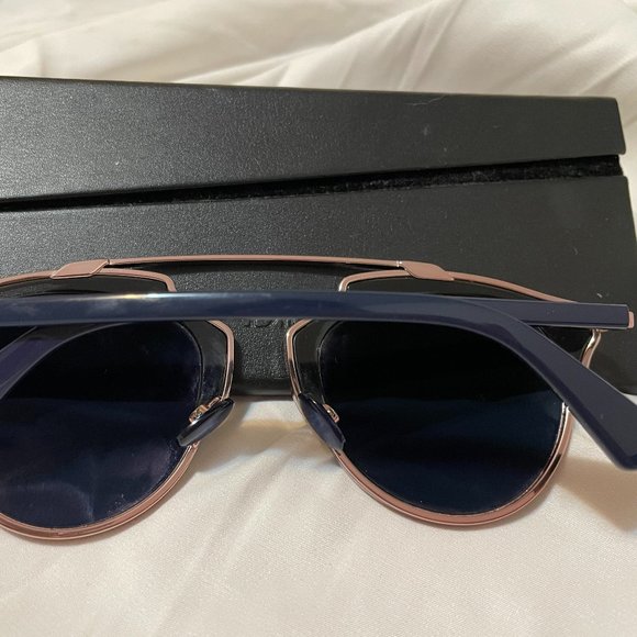NEW Christian Dior SoREAL Rose Gold Blue Aviator Sunglasses LIMITED EDITION